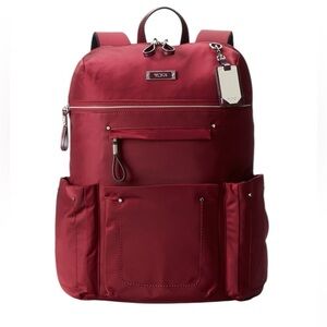 Tumi- Burgundy Red Voyageur Calais Nylon Computer Commuter Backpack